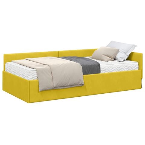 Struttura Letto Angolare con Materasso 2 pcs Verde Velluto - Foto 1