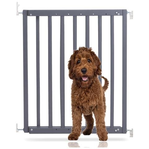 Bettacare Cancelletto Per Cani Robusto In Legno Con Montaggio A Vite, 63,5cm - 105,5cm, Grigio - Foto 1