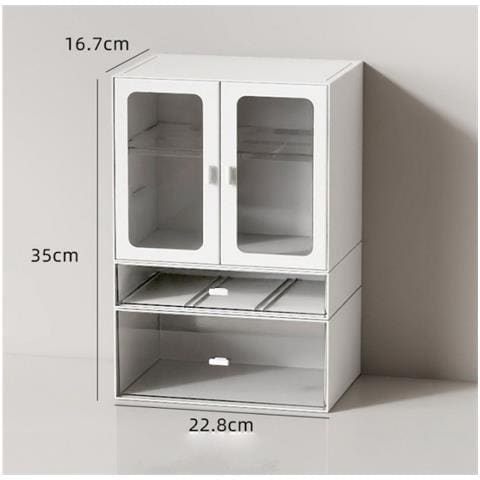 Organizzatore Per Tazze Impilabile Di Lusso Leggero - Porta Tazze Da Caffè Antipolvere Con Ante Magnetiche E Cassetti - Foto 3