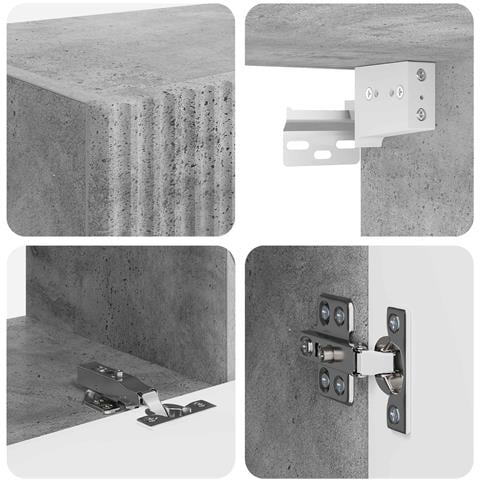 Set mobile TV 6 pcs Grigio cemento Legno multistrato - Foto 9