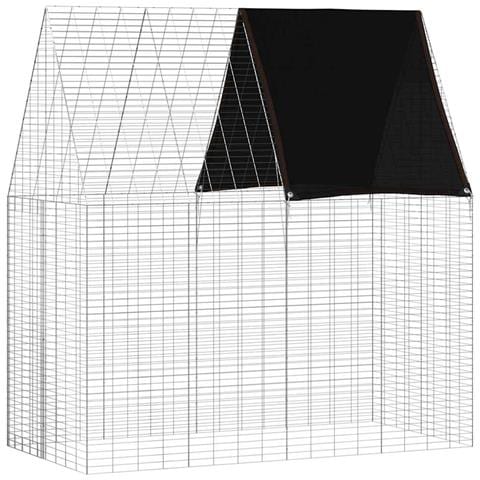 Gabbia per Conigli Argento 200 x 100 x 210 cm Acciaio zincato - Foto 1