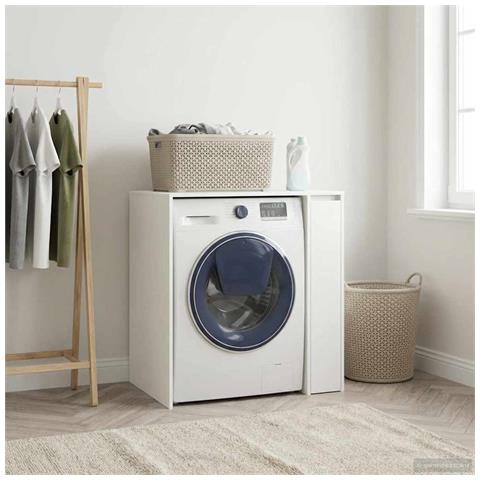Mobiletto per lavatrice con porta Bianco 87 x 60 x 89 cm - Foto 2