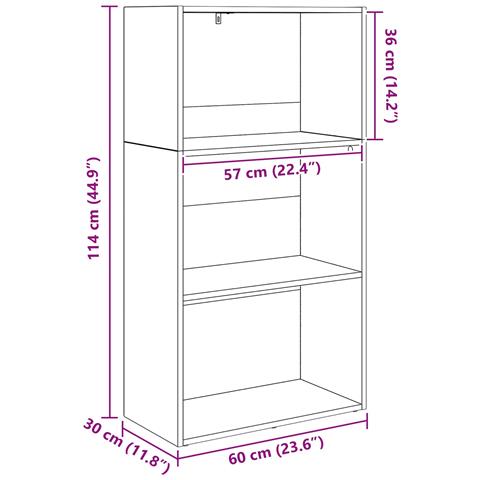 Libreria Rovere Nero 60 x 30 x 76.5 cm Legno multistrato - Foto 9