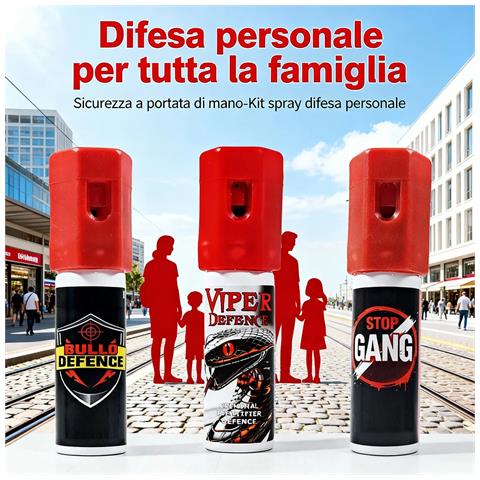 Set Famiglia 3 Erogatori Spray Antiaggressione Portatili Compatti - Per Zaino, Borsetta E Vita Quotidiana - 15ml L'uno, Getto 3m - Modelli Assortiti - Foto 3