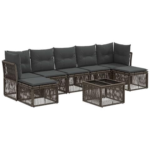 Set Divano da Giardino 8 pcs Grigio polyrattan - Foto 1