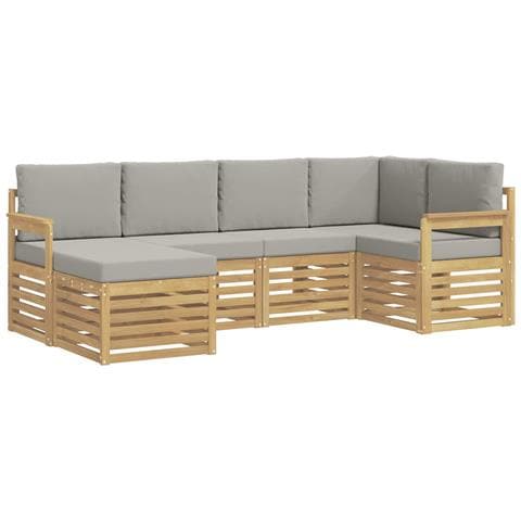 Set di divani da esterno 6 pcs Bianco e Grigio Chiaro - Foto 1