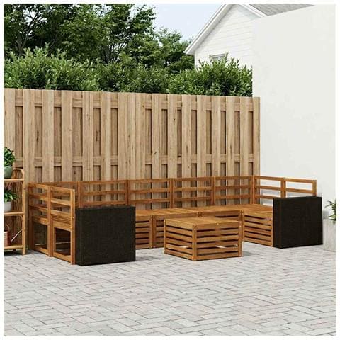 Set di divani da esterno 8 pcs Naturale - Foto 2