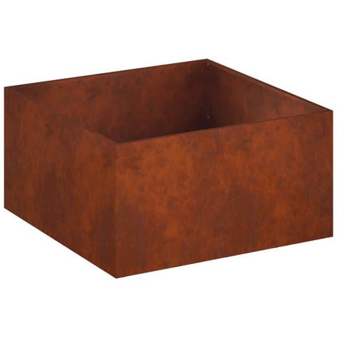 Vaso da giardino Ruggine 80 x 80 x 40 cm Acciaio Corten - Foto 1