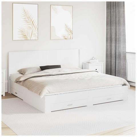 Struttura del letto con stoccaggio e testata Bianco - Foto 10