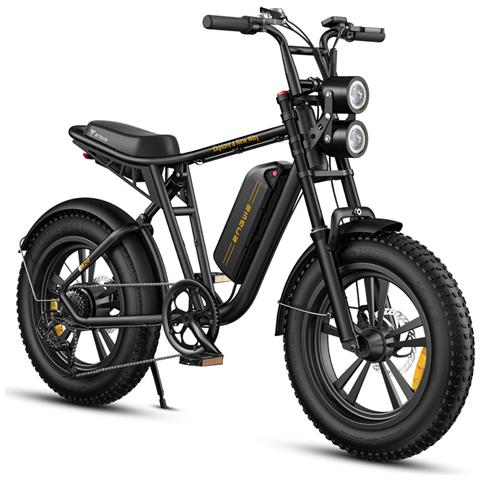 M20 Bici Elettrica Fat Bike 20'' 250W 25km /h, Doppia Sospensione, Autonomia 75km, Telaio Alluminio, Nero - Foto 1