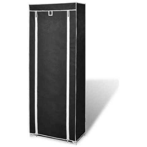 Scarpiera Portascarpe In Tessuto Richiudibile 162 X 57 29 Cm Nero - Foto 7