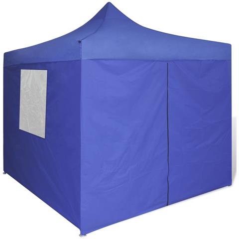 Tenda Pieghevole Blu 3 x 3 m con 4 Pareti - Foto 2