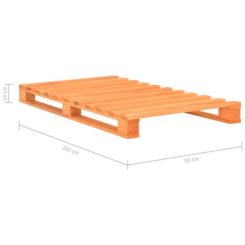 Giroletto In Pallet Marrone Legno Massello Di Pino 90x200 Cm - Foto 7