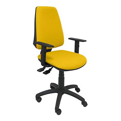 Crespo Piqueras E Modello 14s-chaise Ergonomica Da Ufficio Con Meccanismo Sincro Regolabile In Altezza E Ruote In Nylon-siège E Schienale Imbottiti In Tessuto Bali (bracci Regolabili In Altezza), Tessuto, Citronier, 109x46x46 Cm - Foto 1