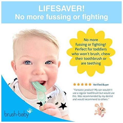 Masticabili Morbida Spazzolino Da Denti Per Bambini E Bambini Piccoli Fase 2 Primi Denti - Dentizione Adatto Da 10-36 Mesi Delicatamente Denti Pulisce Per Bambini E Lenisce Le Gengive Doloranti Teal Colori Confezione Da 2 - Foto 4