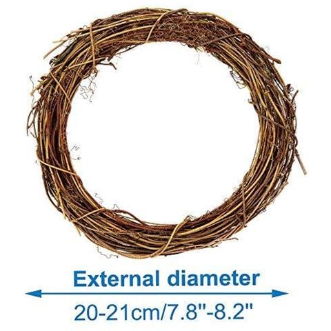 Naturale Rattan Corone Perfetto Per Esposizioni Stagionali Decorare Con Pigne Bacche Rami Di Pino E Di Pi Eco Friendly Materiale (confezione Da 2)  - Foto 4