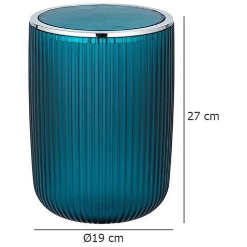 Cestino Bagno Agropoli Con Coperchio Rotante, L, Mare, - Foto 3