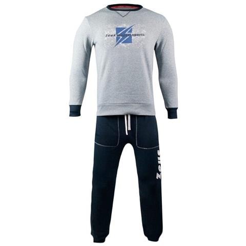 Tuta Uomo Zeus Sport Cotone Felpato Art. Mz06 : Grigio Melange \ Blue Tg M - Foto 1