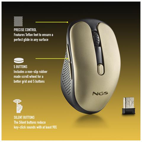 EVORUST Mouse Wireless Bluetooth Ricaricabile con Tasti Silenziosi, Oro - Foto 2