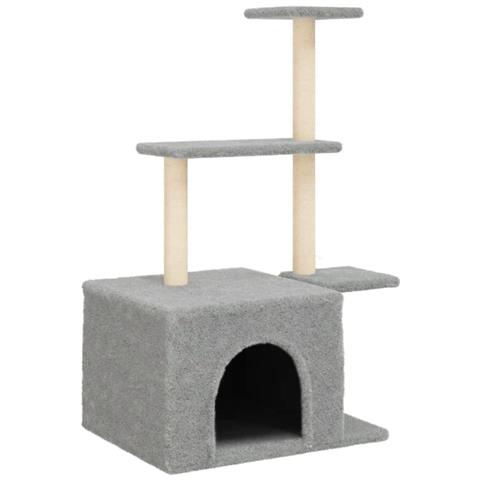 Albero Per Gatti Con Tiragraffi In Sisal Grigio Chiaro 110 Cm - Foto 1