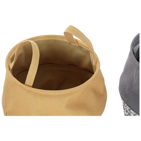 Cesto Per I Panni Sporchi Dkd Home Decor Piede Di Crow Grigio Giallo Grigio Scuro 28 X 28 X 28 Cm (3 Unità) - Foto 3