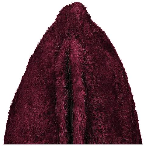 Cuscino Decorativo Pilea Finta Pelliccia 45 X 45 Cm Tinta Unita Bordeaux - Foto 5