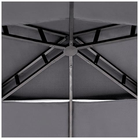 Gazebo Naro Metallo 240 Cm 148 Cm Grigio - Foto 2
