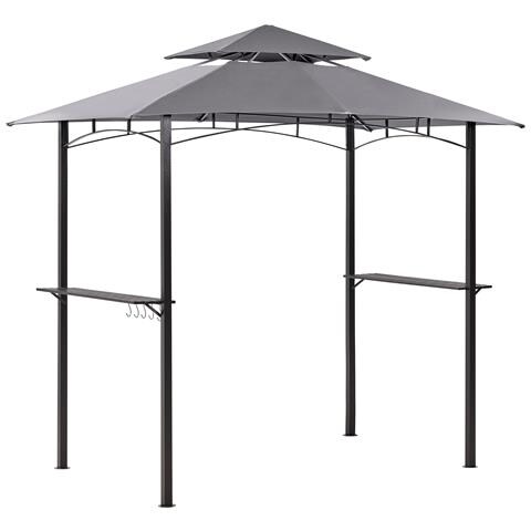 Gazebo Naro Metallo 240 Cm 148 Cm Grigio - Foto 10