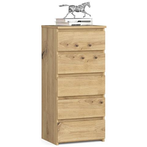 Cassettiera CL5, 5 cassetti, 40x35x92 cm, Colore Quercia Artisan - Foto 1