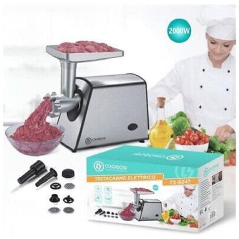 Trade Shop - Tritacarne Elettrico Tx-8247 Accessori 2000 W Ideale Per Tritare Salsicce Kebbe - Foto 1