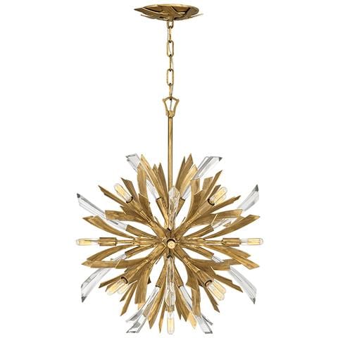 Lampadario Industrial Nordico Vida Acciaio Oro Brunito Piccolo 13 Luci E14 - Foto 1