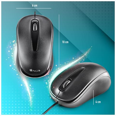 Mouse Ottico Con Cavo Easy Delta 1200 DPI Colore Nero - Foto 5