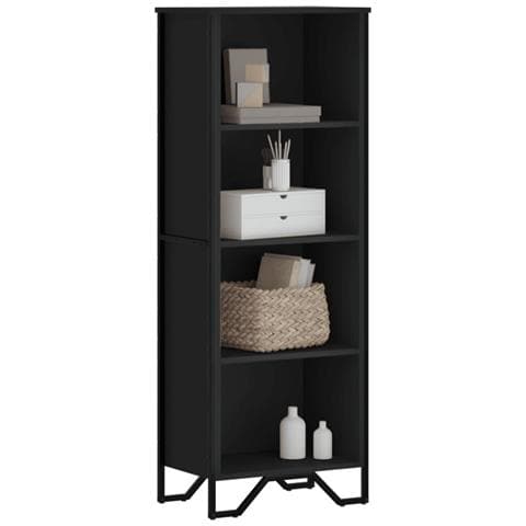 Libreria Nera 50x31x137,5 Cm In Truciolato - Foto 1