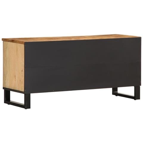 Mobile Porta Tv 100x34x46 Cm In Massello Di Mango Grezzo - Foto 2