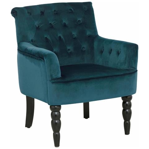 Alexia Sedia Accent In Velluto Petrolio - Foto 1