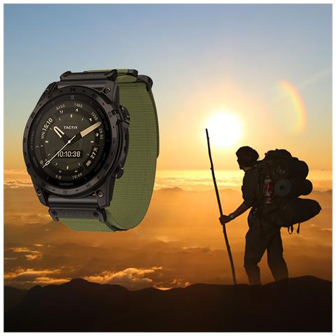 Cinturino Sportivo In Nylon Con Velcro Orologio Garmin Tree 22 Mm - Foto 7