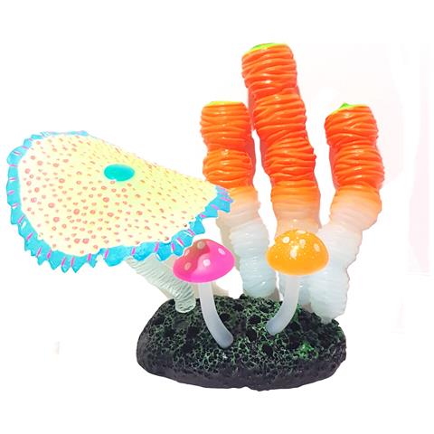 Decorazione Pianta Funghi Acquario Foglie Di Loto Fungo Fluorescente Pesci - Foto 2