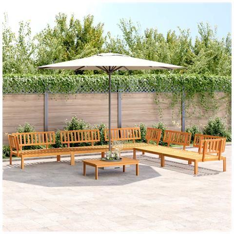 Set Divano Pallet Da Giardino 6 Pz In Legno Massello Di Acacia - Foto 1