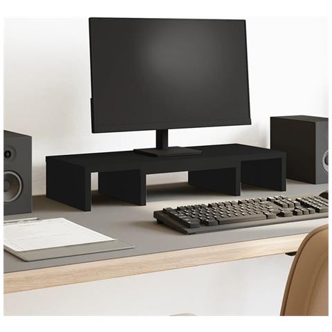 Supporto Monitor Regolabile Nero 60x24x10,5 In Truciolato - Foto 1