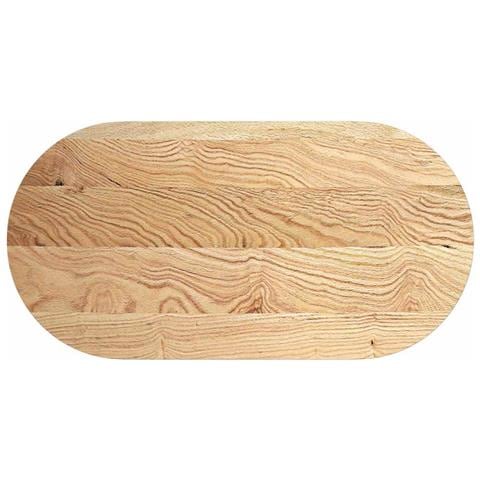 Piano Per Tavolo 120x60x4 Cm In Rovere Massello Ovale - Foto 2