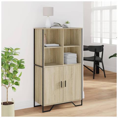 Credenza Rovere Sonoma 79,5x35,5x137,5 Cm In Legno Multistrato - Foto 3