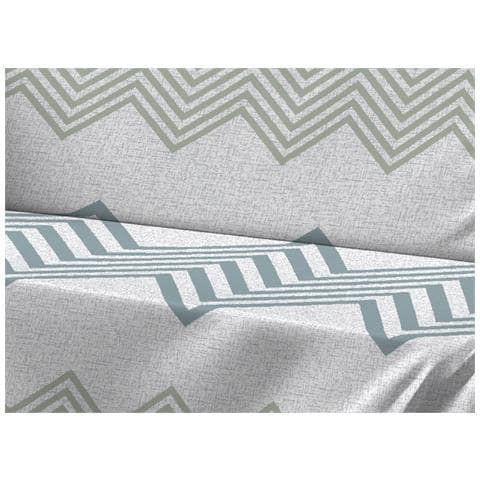 Telo Arredo Granfoulard Copritutto Salvadivano 100% Cotone Dis. Zig Zag Singolo Verde - Foto 2