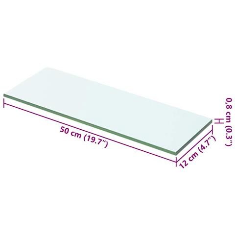 Lusso Casadino -  Mensole In Vetro Trasparente 2 Pz 50x12 Cm - Foto 4