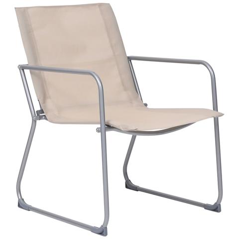 Lusso Casadino -  Set Divano Da Giardino 4 Pz In Tessuto E Acciaio Crema - Foto 8