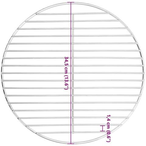 Griglia per Barbecue Rotonda Ø34,5 cm Acciaio Inossidabile 304 - Foto 6