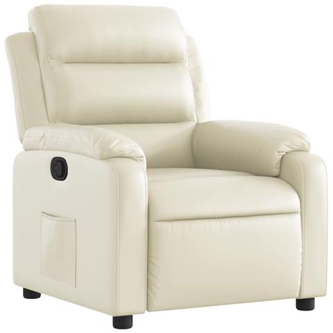 Poltrona Reclinabile Crema in Similpelle - Foto 1