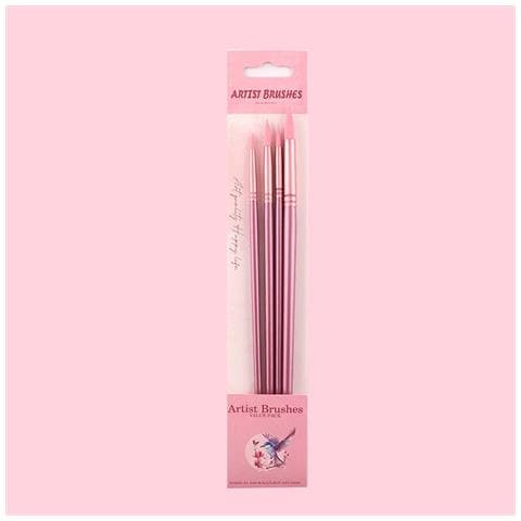 Set Di 4 Pennelli Da Acquerello Rosa Longshui - Punta Fine Per Artisti E Studenti - Foto 1