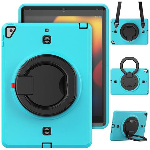 Custodia Per Ipad 9/8/7 10.2"" Con Supporto E Tracolla Turchese - Foto 1