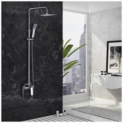 Imex Set Doccia Monocomando Colonna Doccia Miscelatore Cromata Acciaio Ottone Asta Estensibile Soffione Extra Piatto Ø20 Anticalcare Cartuccia Ceramica Ø35mm Tubo E Maniglia Serie Art Imex-bdar025 - Foto 1