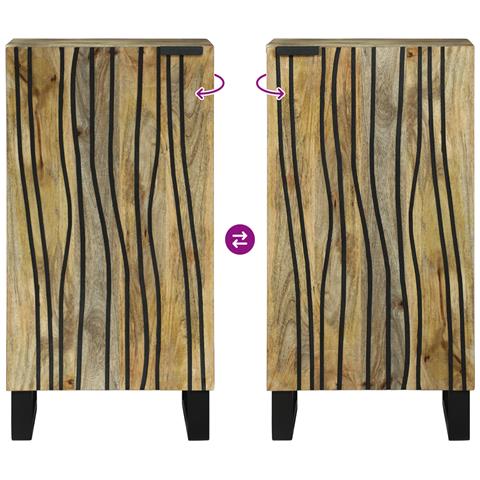 Mobile 40x33.5x75 cm in legno massello di mango - Foto 9